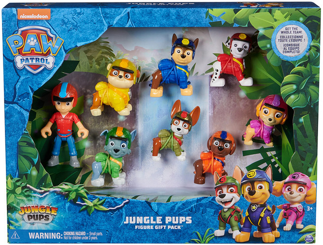 PAW PATROL 汪汪隊立大功 叢林狗狗玩偶套裝禮盒 3歲以上, 1盒