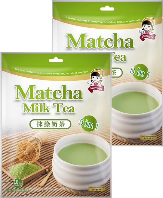 SIGNWIN 三得冠 抹綠奶茶粉, 20g, 18包, 2袋
