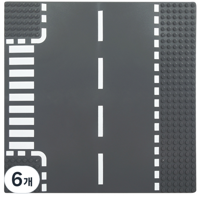 yogoyo 小型積木用道路板 樂高相容積木, T字路口, 6個