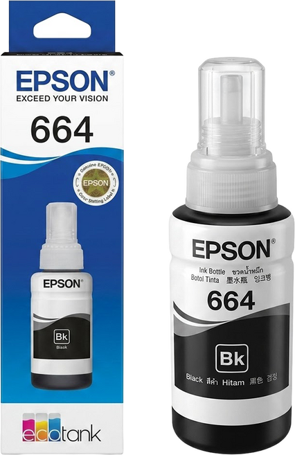 EPSON 原廠墨水 T664100 70ml, 黑色, 1瓶