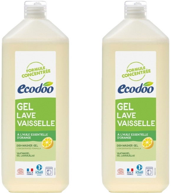 ecodoo 洗碗機用洗碗精 凝膠液體型, 1L, 2個
