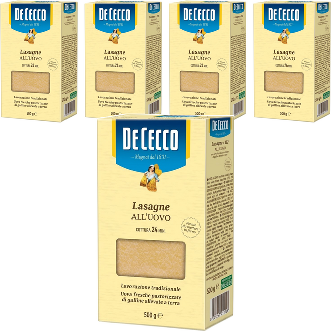 DE CECCO 得科 N.112千層義大利麵, 500g, 5盒