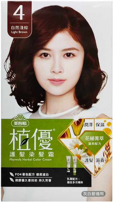 美吾髮植優 護髮染髮霜, 4自然淺棕, 1盒