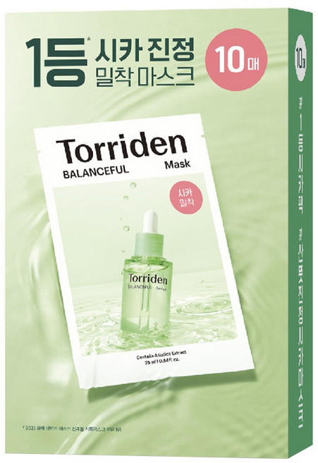 Torriden 官方直營 積雪草舒緩急救面膜, 10入, 1組