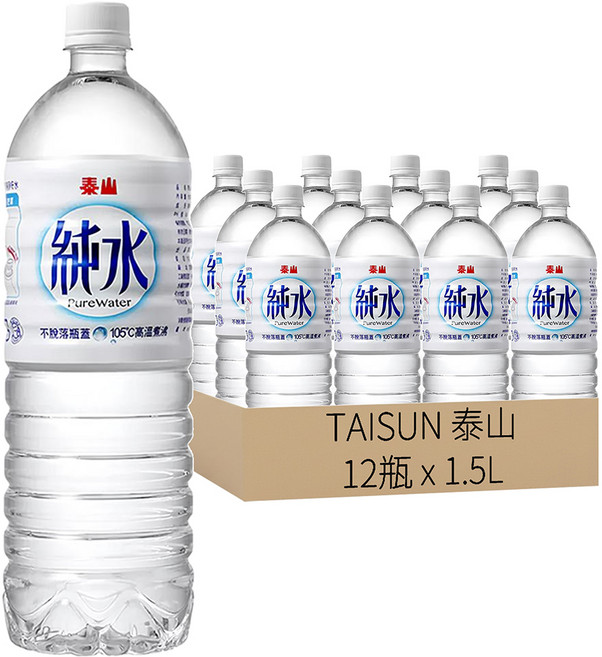 TAISUN 泰山 純水, 12瓶, 1500ml