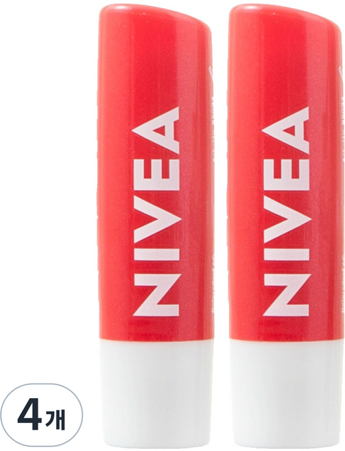 NIVEA 妮維雅 唇部護理, 4.8g, 4個, 草莓