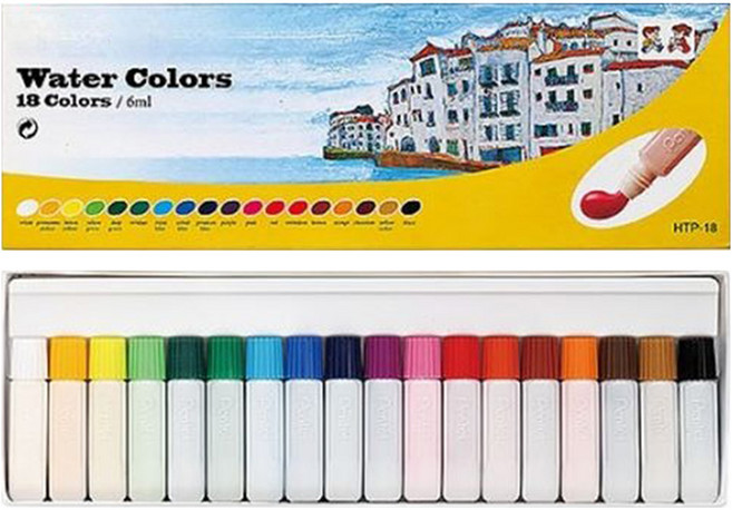 Pentel 飛龍文具 軟管水彩 不透明水彩 18色 LDEP材質 擠出省力 顏料細微 顏色鮮明 瓶蓋站立 安全筆帽 6ml