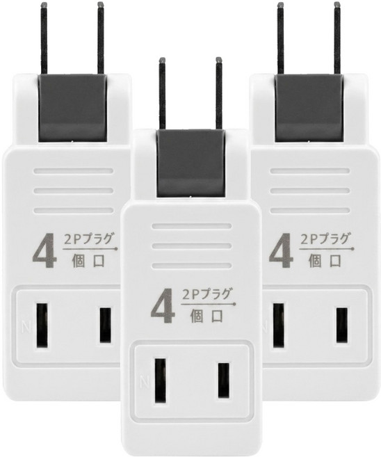 Kinyo 日式轉向四面插 4孔 MR-5359, 8.3cm, 白色, 3個