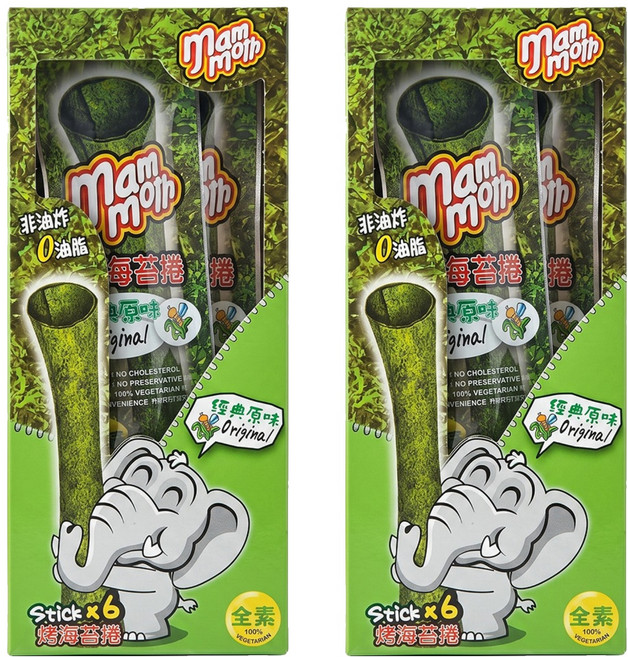 mam moth 泰式烤海苔捲 經典原味 6入, 15g, 2盒