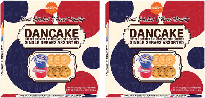 DANESITA DANCAKE奶油餅乾 15入+巧克力餅乾 10入, 470g, 2盒