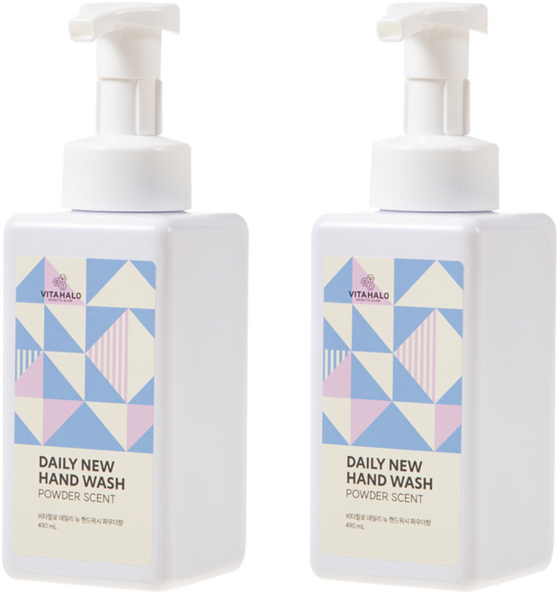 VITAHALO Daily New 泡泡洗手慕斯 爽身粉香, 490ml, 2瓶