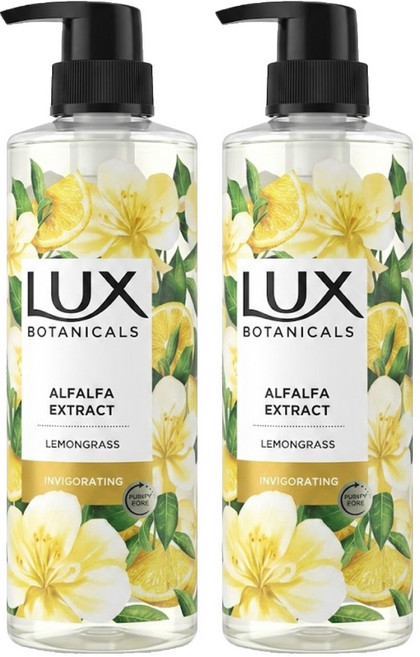 LUX 麗仕 台灣公司貨 植萃香氛沐浴露 檸檬草與麝香, 550g, 2瓶