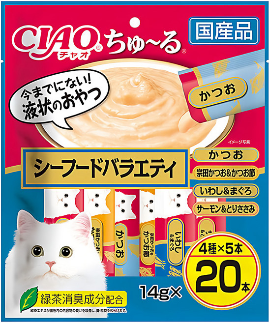 INABA CIAO 啾嚕 肉泥 SC-196, 豪華海鮮, 280g, 1袋