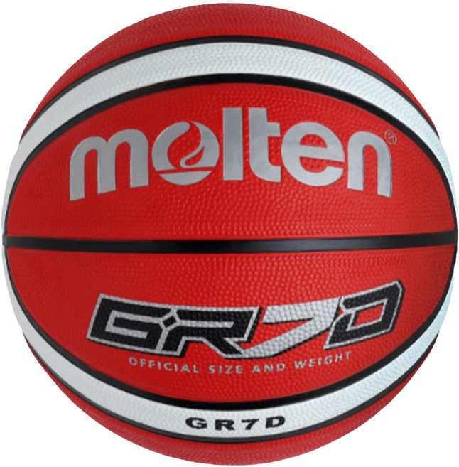 molten 7號球 BGR7D-RW 12片橡膠深溝籃球 紅白色 1顆