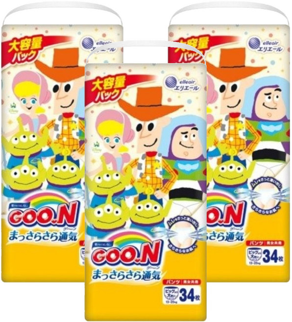 GOO.N 大王 日本製拉拉褲/尿布 迪士尼, 2XL, 102片