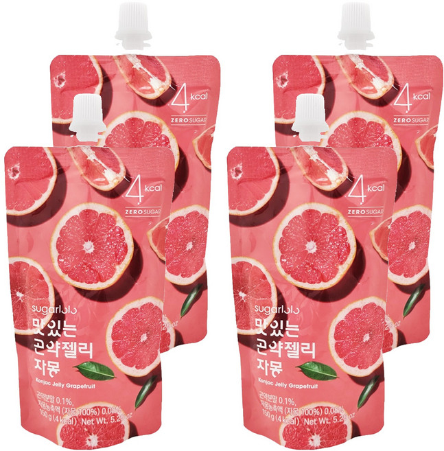 sugarlolo INTAKE 蒟蒻果凍飲 葡萄柚風味, 150ml, 4包