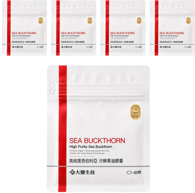 大醫生技 西伯利亞沙棘果油膠囊, 60顆, 1.4g, 5包