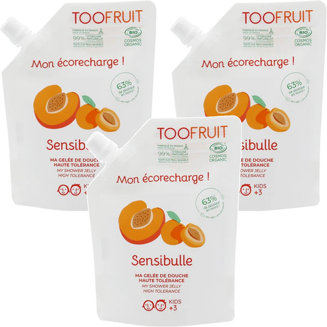 TOOFRUIT 果漾保濕蜜桃沐浴露補充包, 400ml, 3包