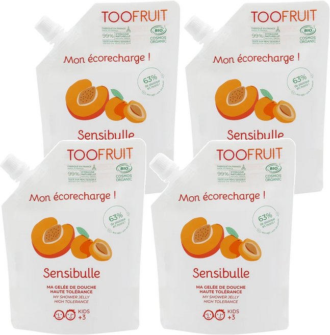 TOOFRUIT 果漾保濕蜜桃沐浴露補充包, 400ml, 4包