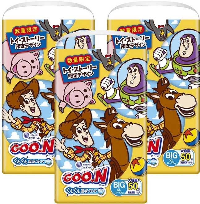 GOO.N 大王 日本製拉拉褲/尿布 迪士尼, XL, 150片