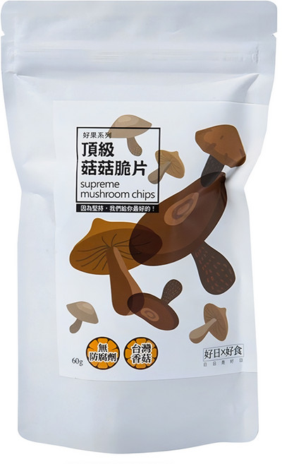 好日×好食 好果系列 頂級菇菇脆片, 60g, 1包