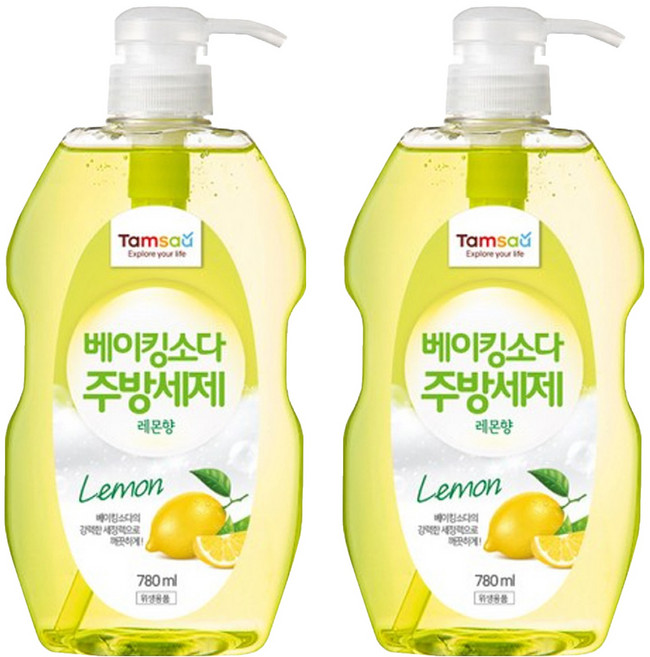TAMSAA 小蘇打蔬果碗盤洗潔精 檸檬香, 780ml, 2瓶