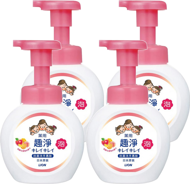LION 獅王 趣淨 抗菌洗手慕斯 清新果香, 4件, 250ml