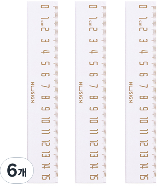 NUSIGN 紐賽 得力 ABS 尺 15公分 ENS096, 白色, 6個