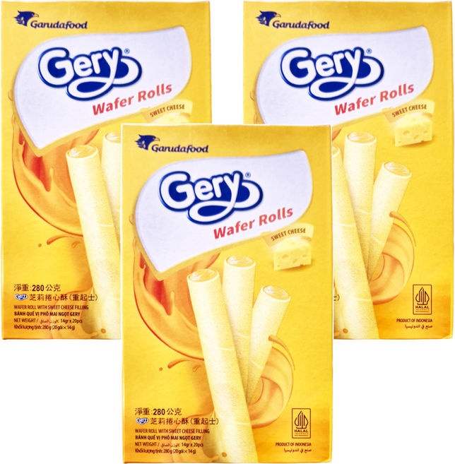 Gery 芝莉 捲心酥 重起司, 280g, 3盒