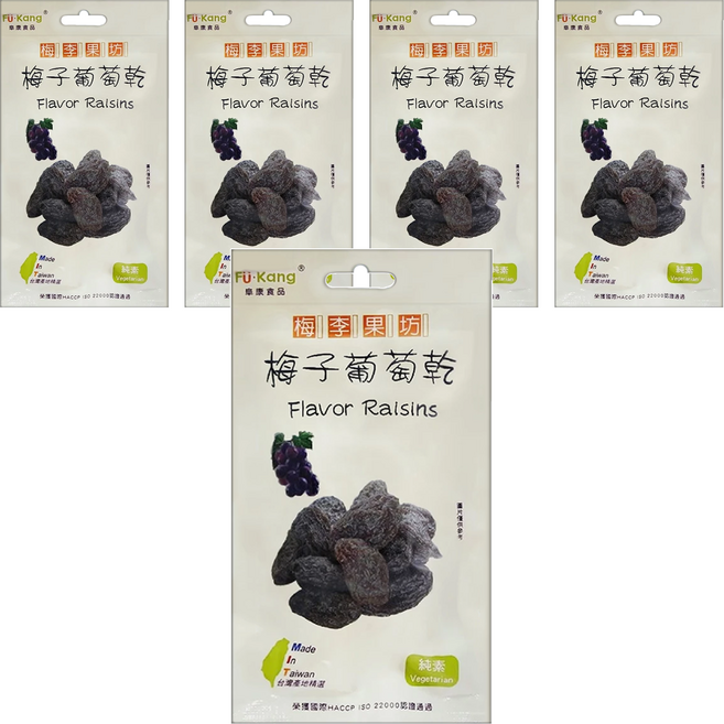 梅李果坊 梅子葡萄乾 便利包, 80g, 5包