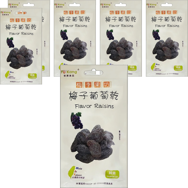 梅李果坊 梅子葡萄乾 便利包, 80g, 6包