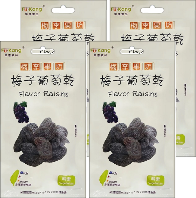 梅李果坊 梅子葡萄乾 便利包, 80g, 4包