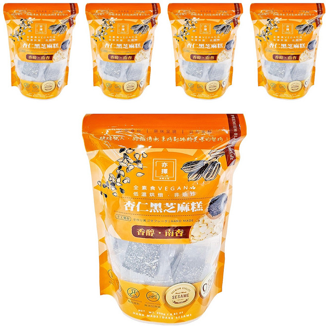 亦擇 杏仁黑芝麻糕, 250g, 5袋