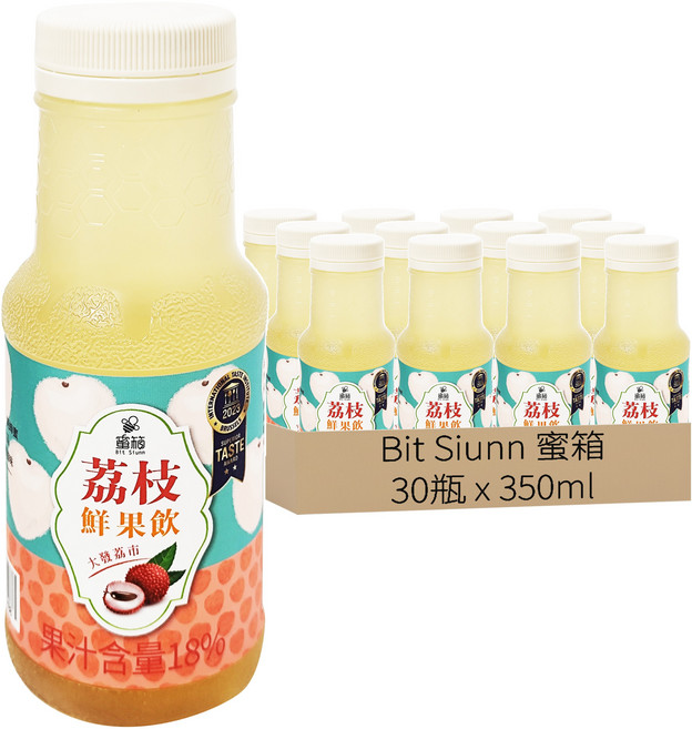 Bit Siunn 蜜箱 荔枝鮮果飲, 350ml, 30瓶