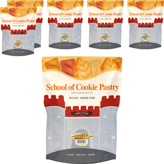 School of Cookie 台灣優格餅乾學院 紅麴蔓越莓派, 6包, 230g