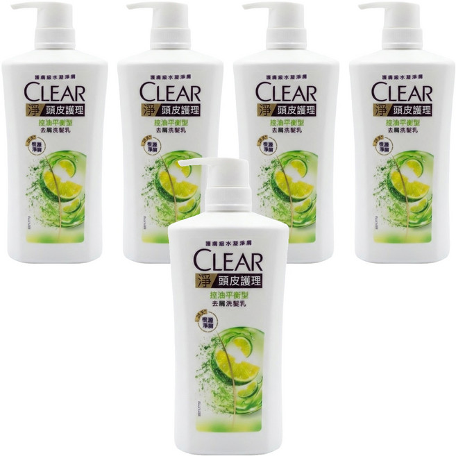 CLEAR 淨 洗髮乳 控油平衡型, 750ml, 5瓶