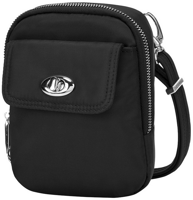 TRAVELON Tailored 防盜斜背手機包 TR43, 黑色