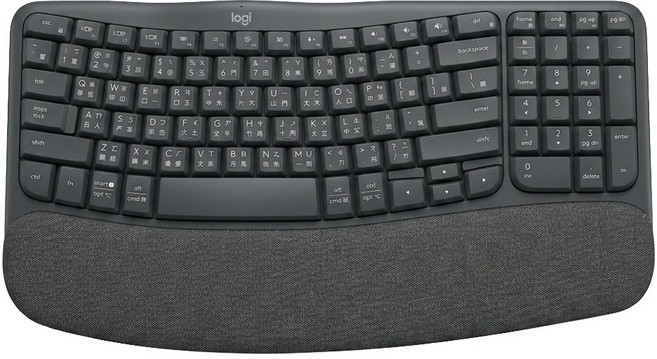 logitech 羅技 Wave Keys 企業版 人體工學 Wireless 鍵盤 黑色 YR0096 剪刀腳 RGB 背光 含 Logi Bolt 接收器 支援 Mac OS 多重配對 含數字鍵盤 原廠保固