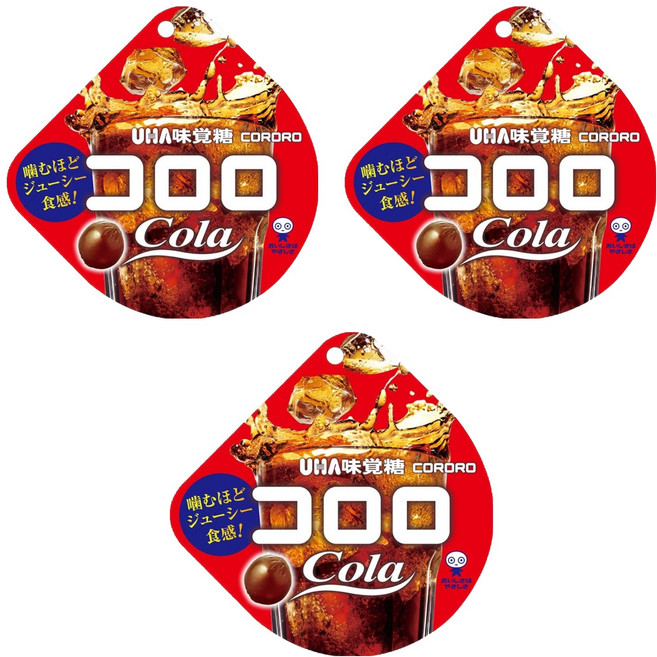 UHA 味覺糖 Cororo 酷露露 Q糖 可樂味, 40g, 3包