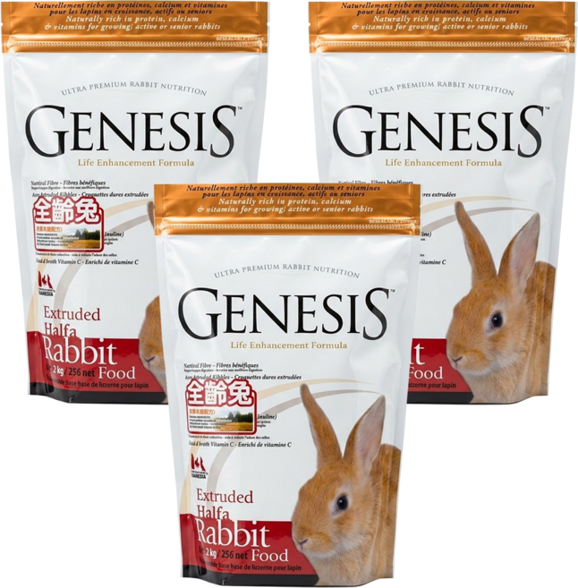 加拿大 GENESIS 創世紀高級全齡兔寵物食譜, 2kg, 3袋