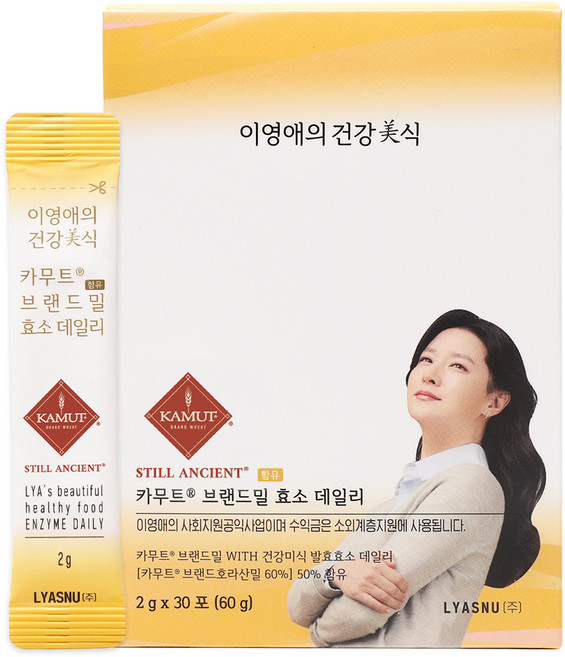 LYA'S BEAUTIFUL HEALTHY FOOD Kamut Brand Mill酵素日常 30入, 1個, 60g