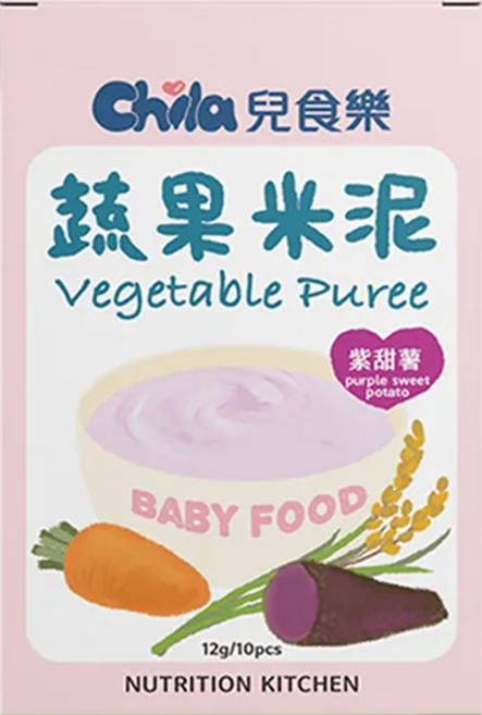 Chila 兒食樂 蔬果米泥 紫甜薯 全素 4個月以上, 120g, 1盒
