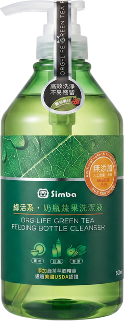 Simba 小獅王辛巴 綠活系奶瓶蔬果洗潔液, 1瓶, 800ml