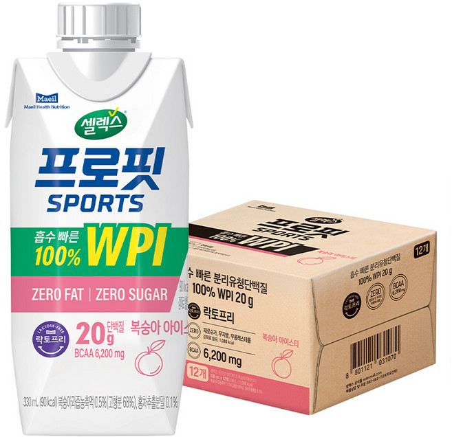 Selex Profit 運動水蜜桃冰茶, 330ml, 12個
