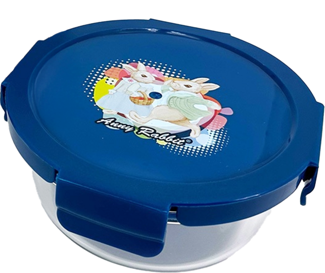 Anny Rabbit 安妮兔 圓形耐熱玻璃保鮮盒, 1個, 650ml