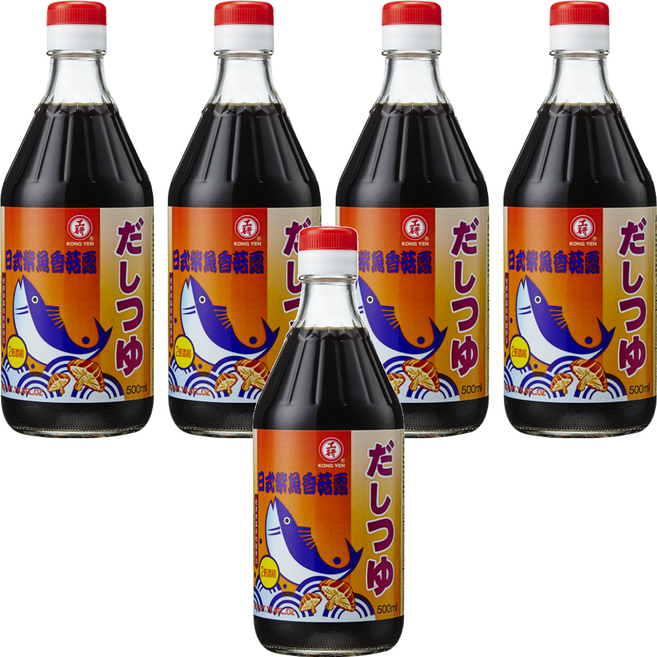 KONG YEN 工研 日式柴魚香菇露 醬油, 500ml, 5瓶