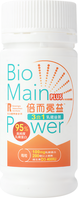 Renorigin Innovation Institute 肌活麗學創研所 倍而冕益Plus 3合1乳鐵益菌, 1罐, 60顆