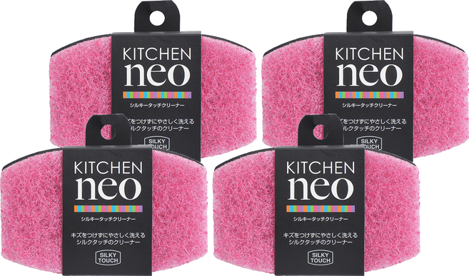TOWA 東和產業 neo清潔海綿 粉色, 4個, 1入