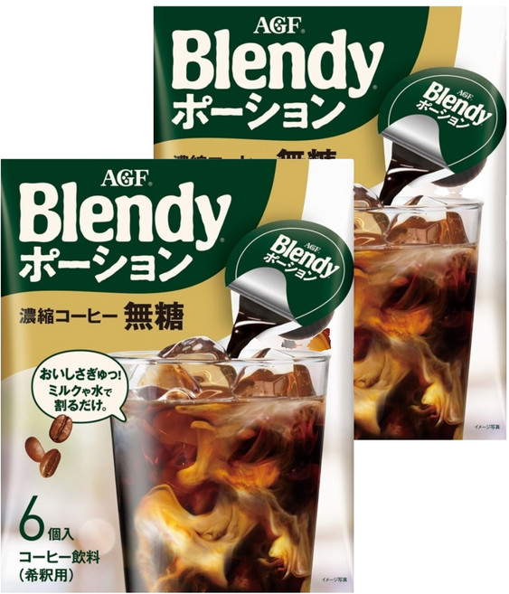 AGF Blendy 濃縮咖啡球 無糖, 18g, 6顆, 2袋