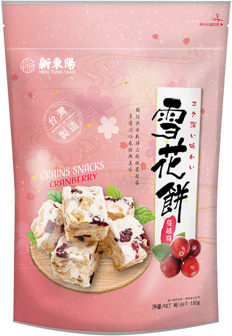 新東陽 雪花餅 蔓越莓, 180g, 1包